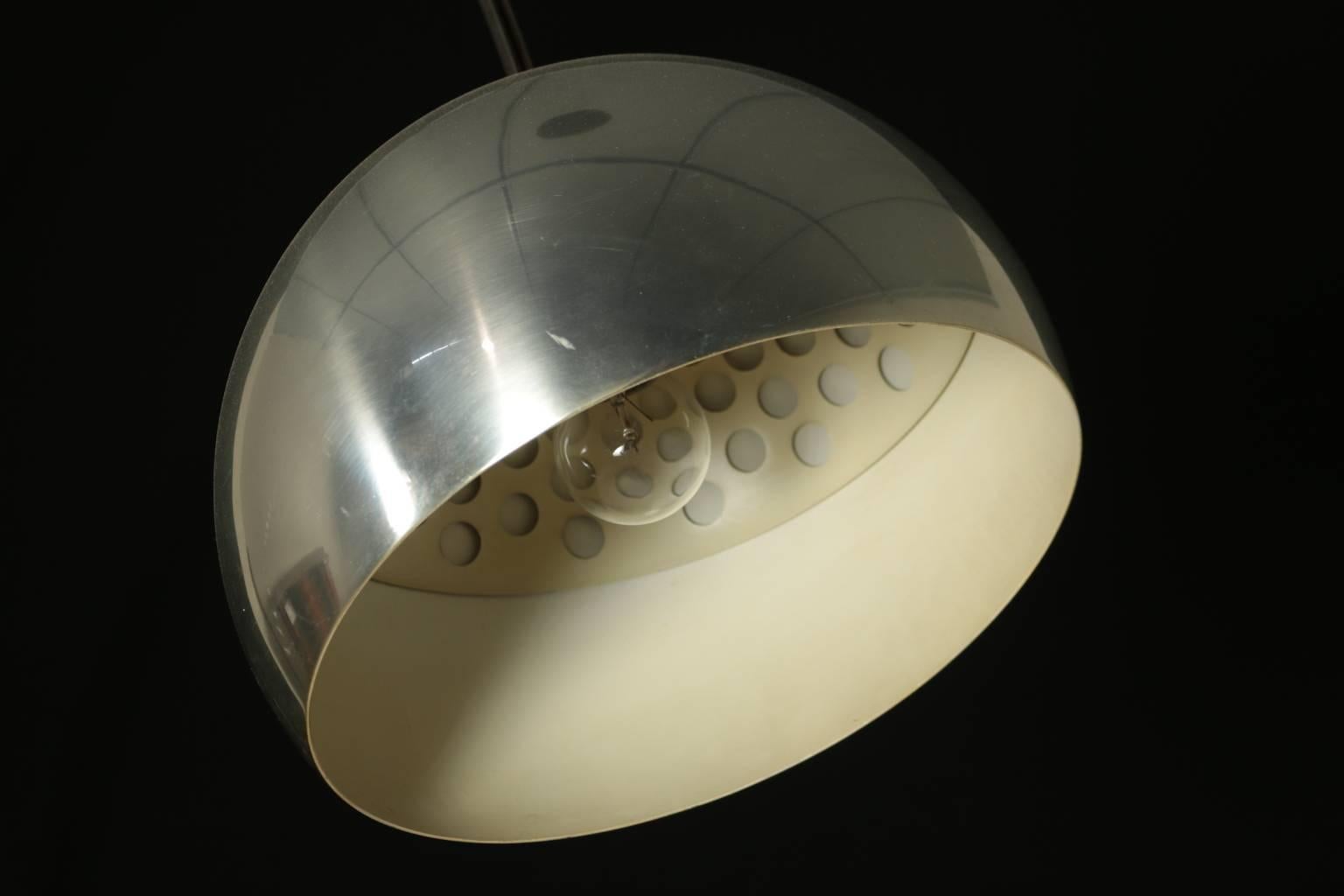 'Arco' Floor Lamp Designed by Castiglioni for Flos White Marble Steel Aluminium 1
