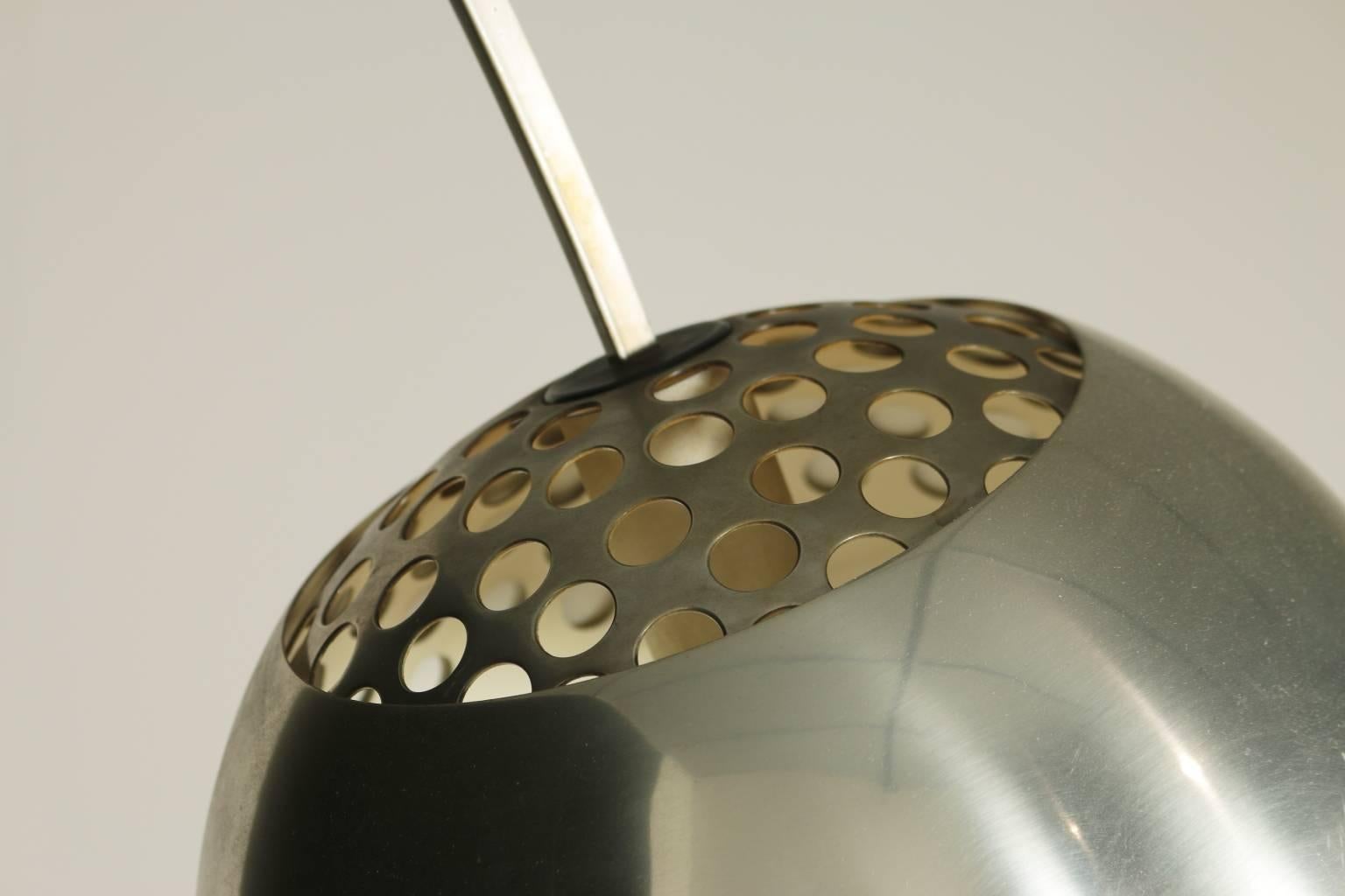 'Arco' Floor Lamp Designed by Castiglioni for Flos White Marble Steel Aluminium 3