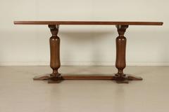 Table Walnut Solid Wood and Walnut Veneer, Italy, 1940s-1950s