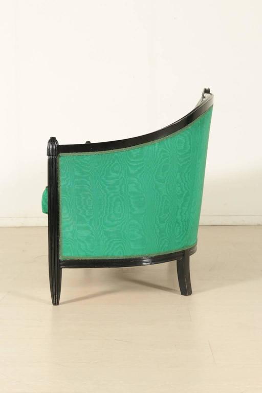 Sofa Ruhlmann Style Lacquered Wood Springs Fabric, Italy, 1920s at 1stDibs