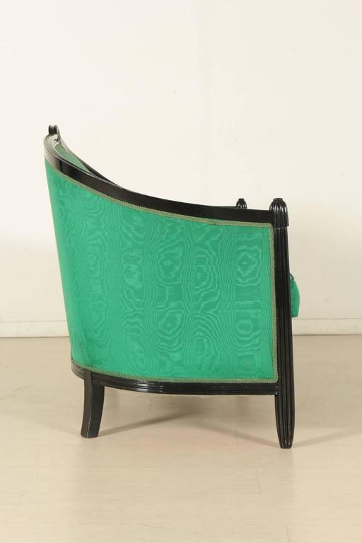 Sofa Ruhlmann Style Lacquered Wood Springs Fabric, Italy, 1920s at 1stDibs
