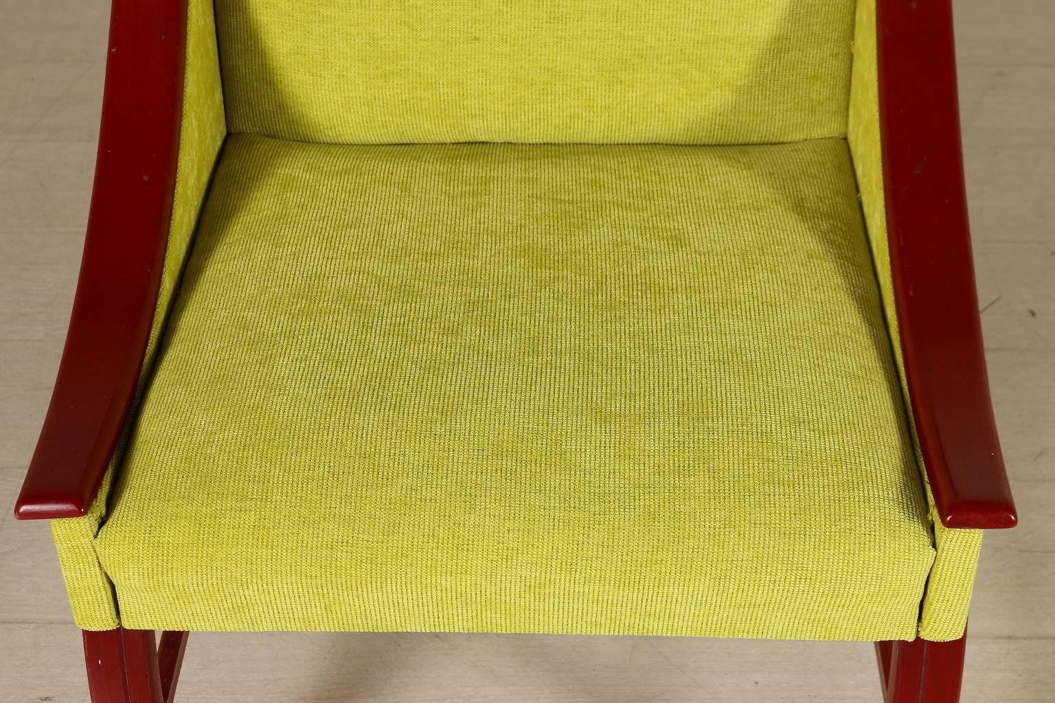 Two Armchairs Lacquered Bentwood Foam Padding Fabric Upholstery Vintage, 1960s 2