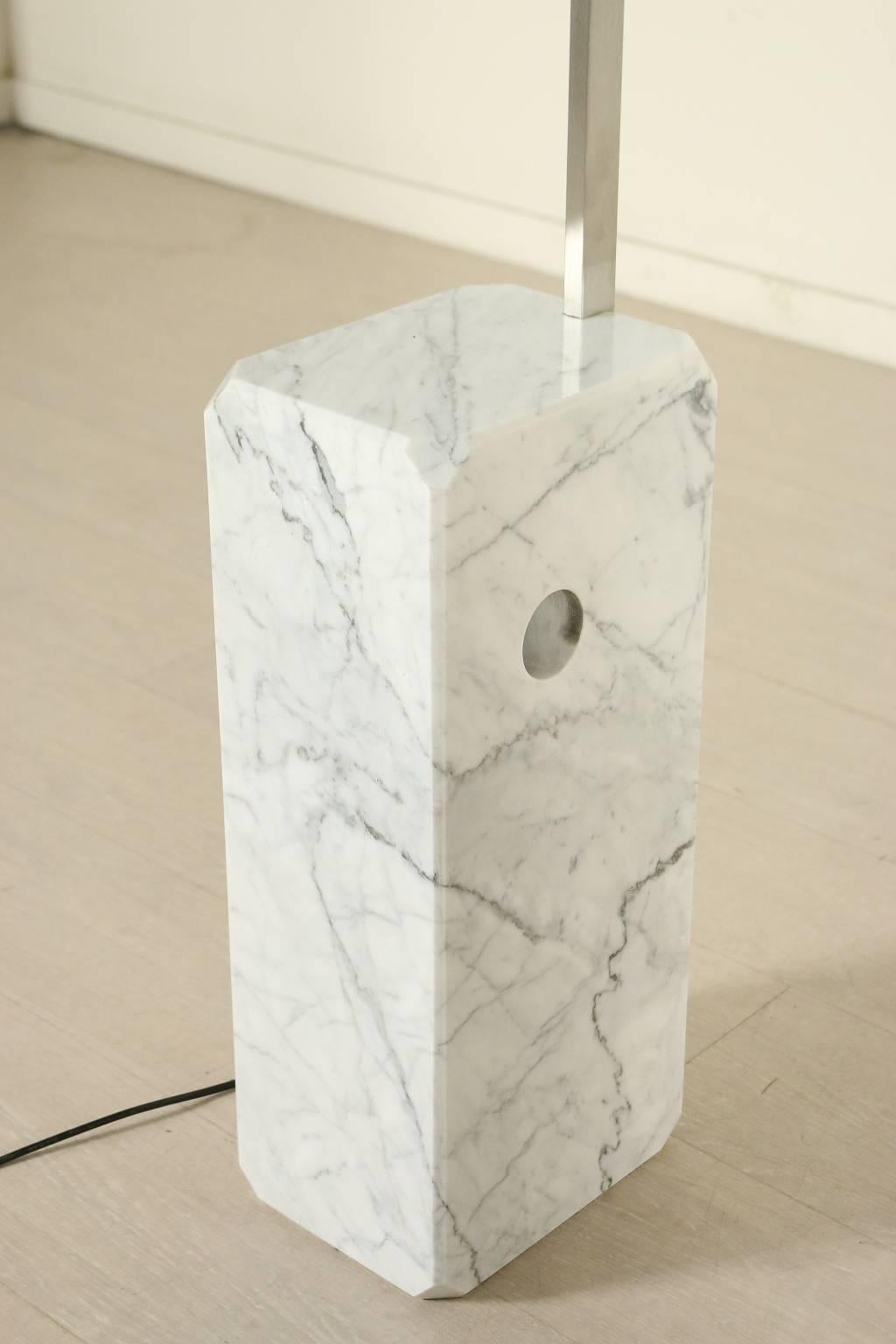 Italian 'Arco' Floor Lamp by Castiglioni Brothers for Flos Marble Steel Vintage, 1980s
