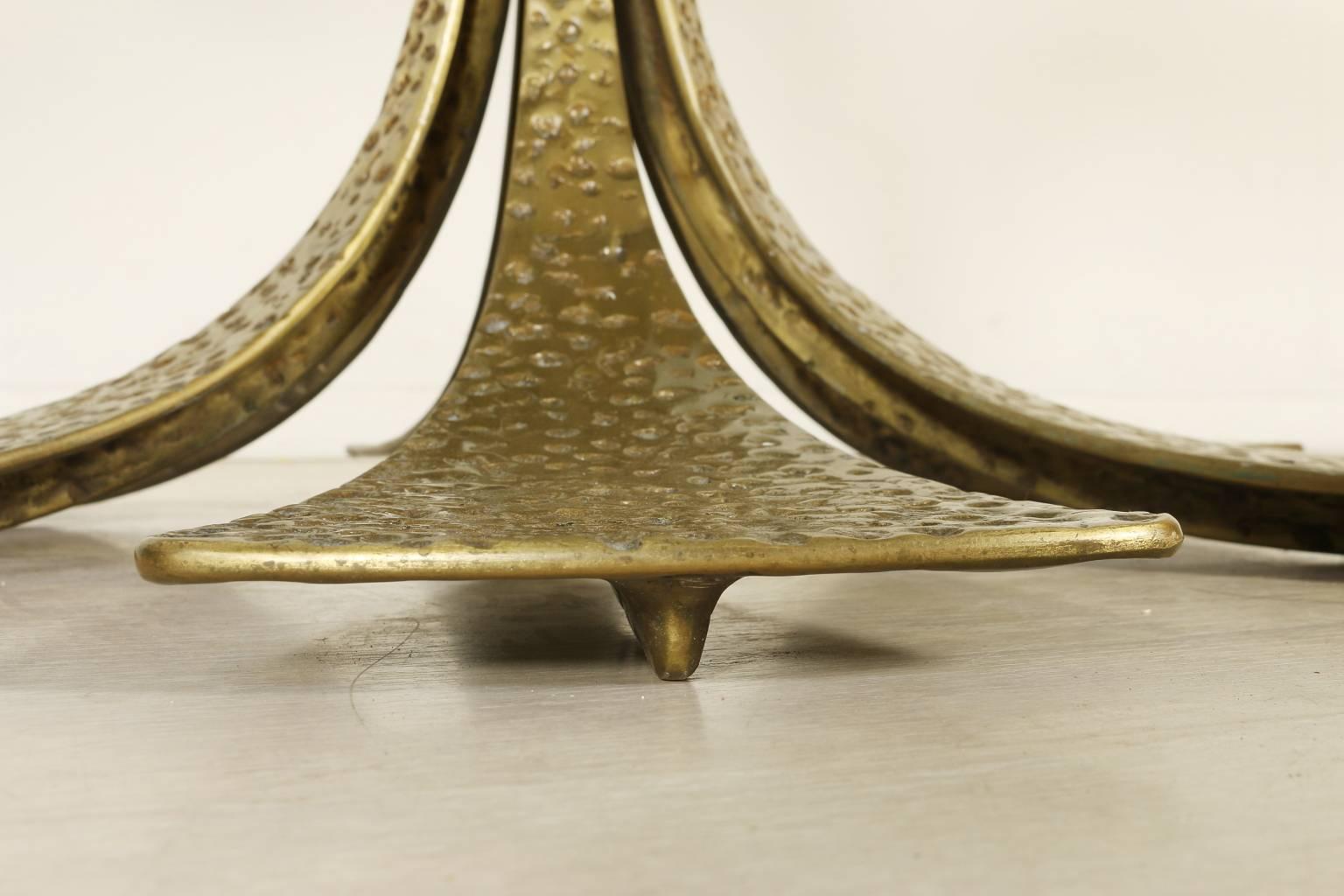 Table by Luciano Frigerio Melted Bronze Glass Vintage, Italy, 1970s 1