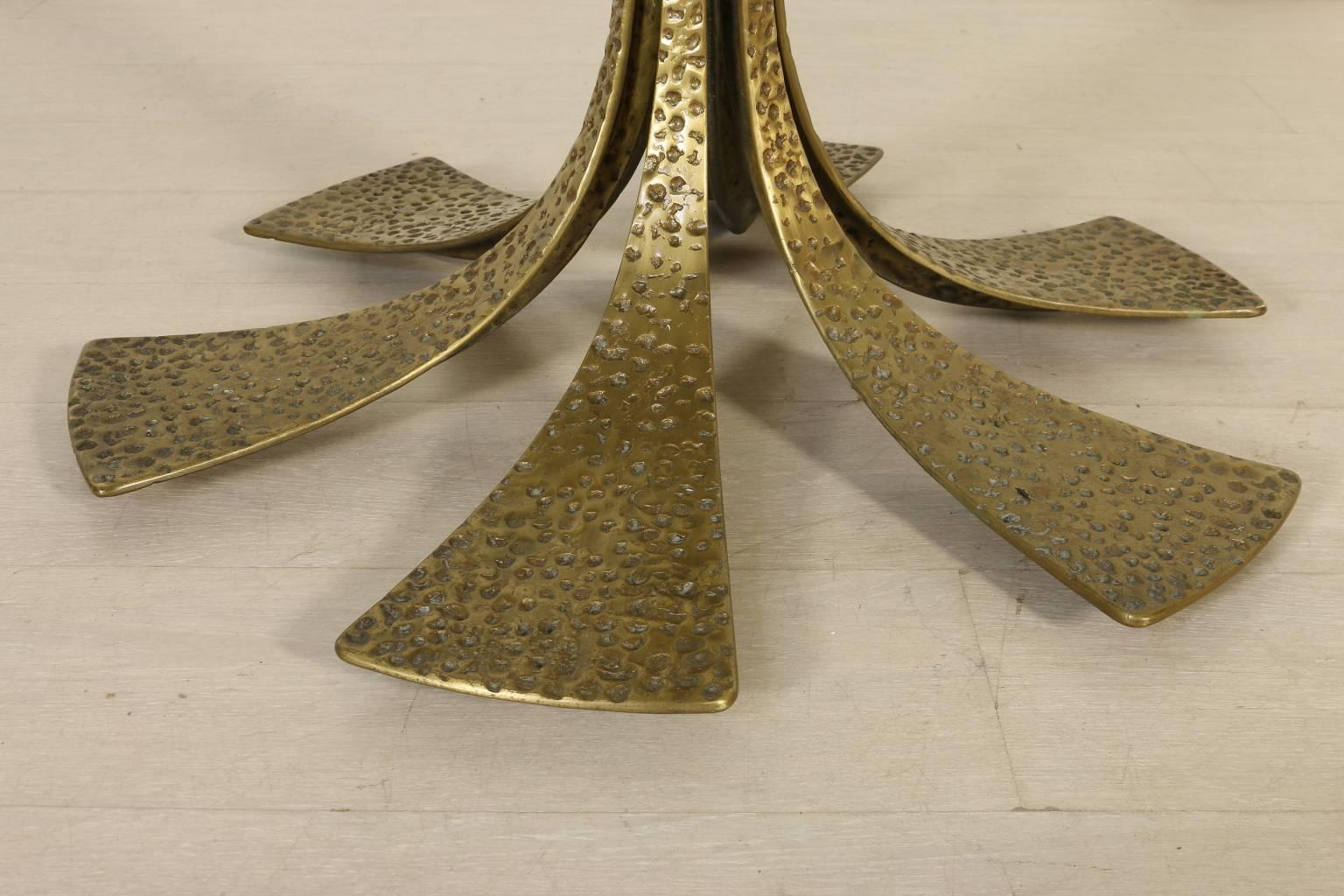 Table by Luciano Frigerio Melted Bronze Glass Vintage, Italy, 1970s 3