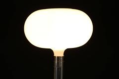 Floor Lamp by Albini for Sirrah Chromed Metal Opaline Glass Vintage Italy, 1970s