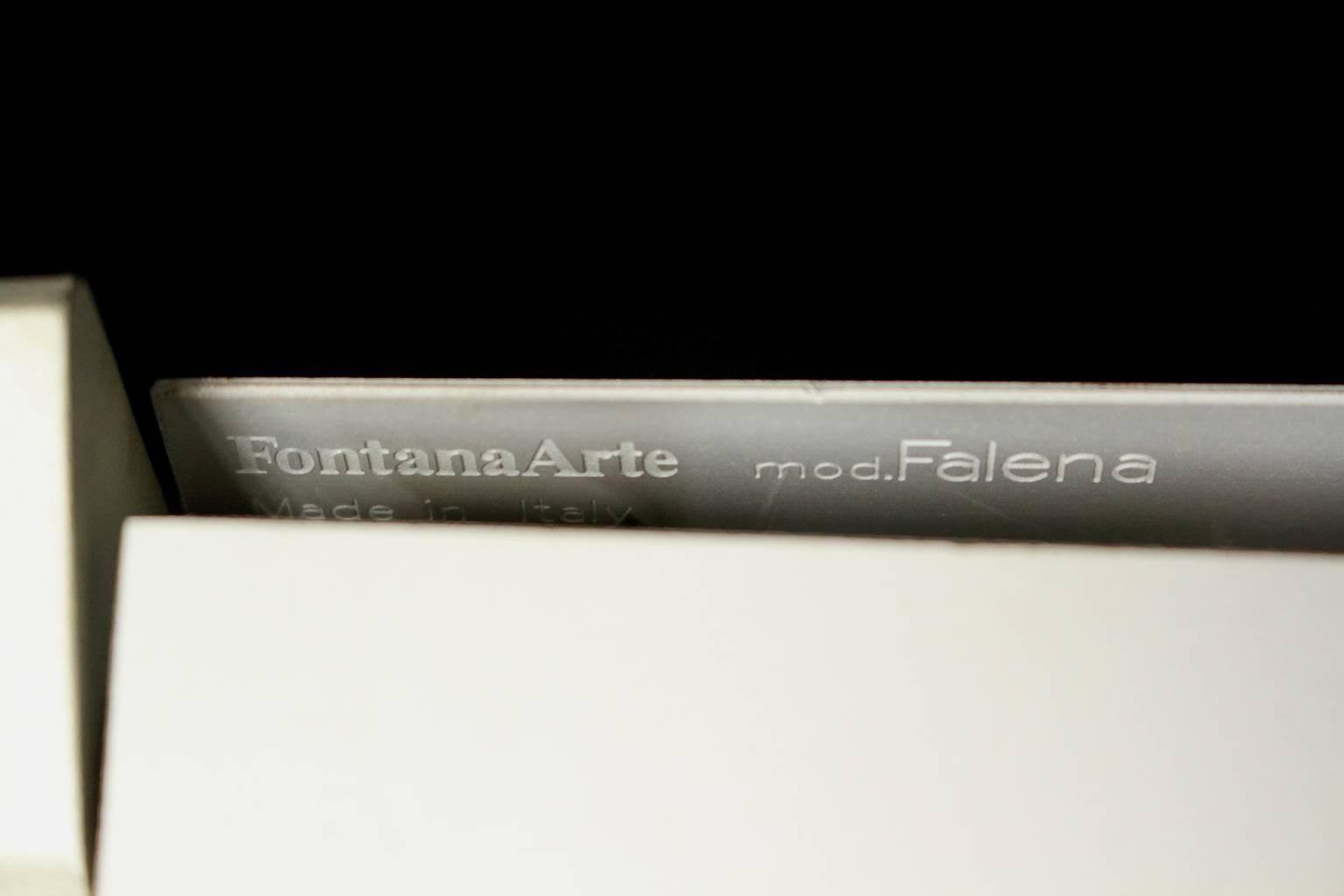 Table Lamp by Alvaro Siza for Fontana Arte Glass Metal Aluminium Vintage, Italy In Good Condition In Milano, IT