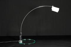 Table Lamp by Alvaro Siza for Fontana Arte Glass Metal Aluminium Vintage, Italy