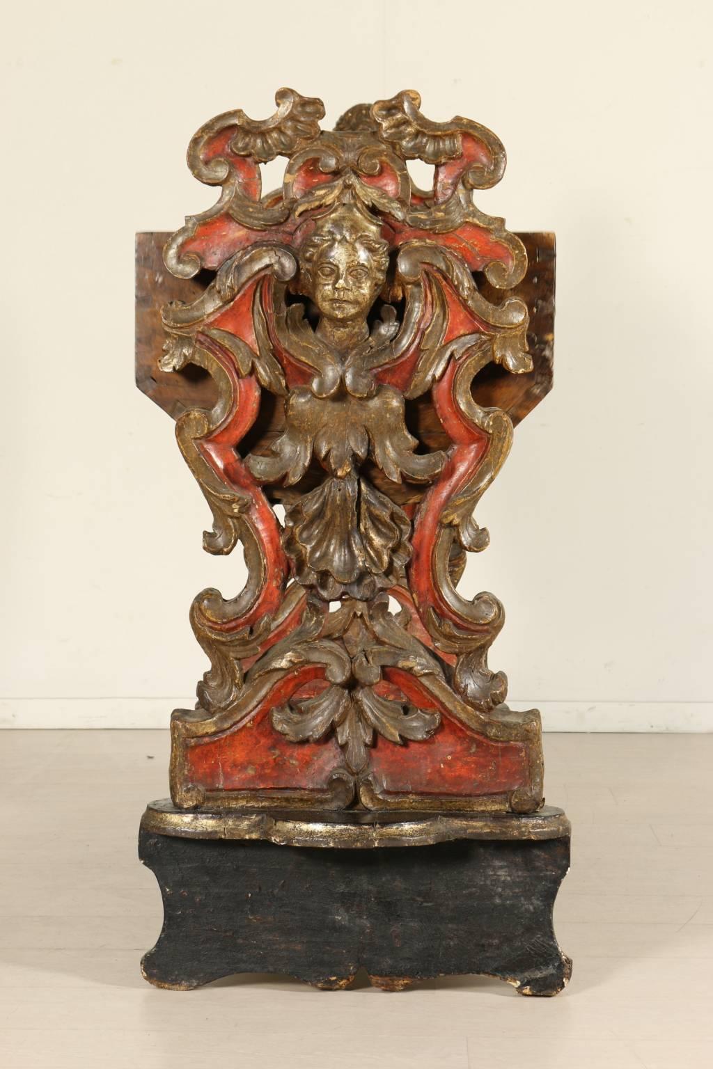 17th Century Carved and Lacquered Walnut Crib from the Papal States 3