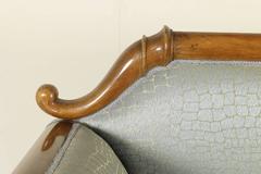 19th Century Charles X Walnut, Walnut Crotch and Silk Sofa