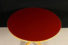 Table Beech Back-Painted Glass Vintage Manufactured in Italy, 1950s