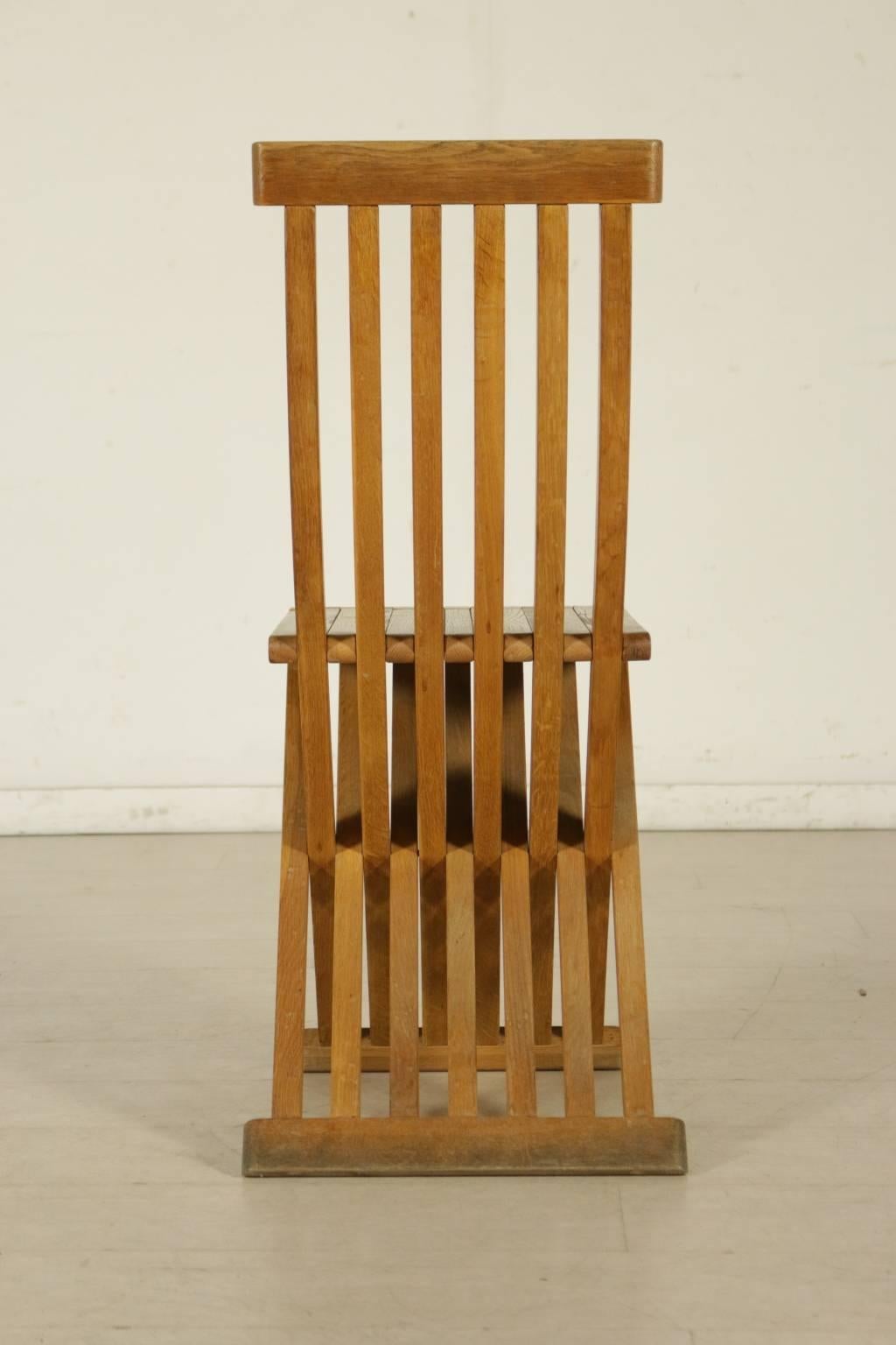 Group of Eight Natural Oak Folding Chairs by Studio Simon for Cassina In Good Condition In Milano, IT