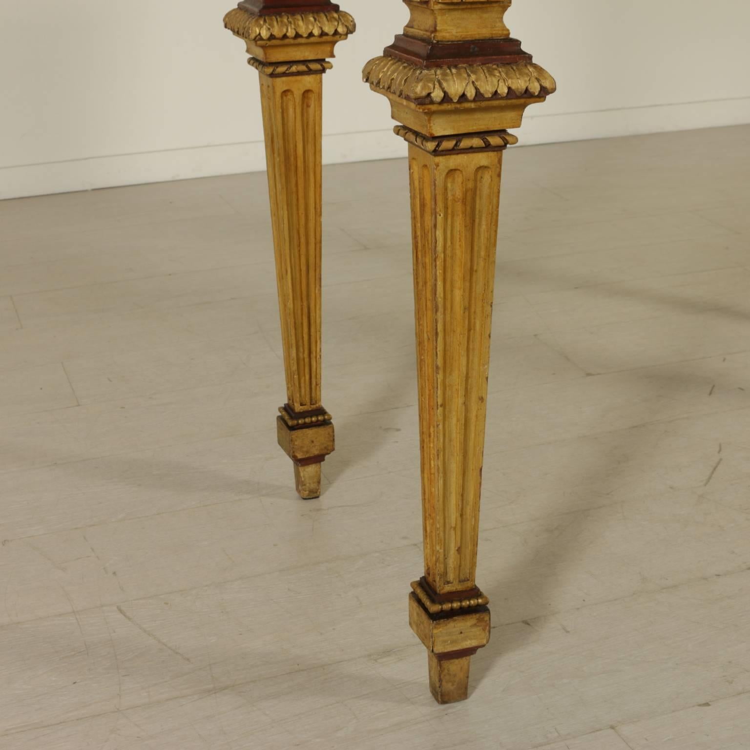 Neoclassical Late 18th Century Italian Lacquered Wood Wall Table 4