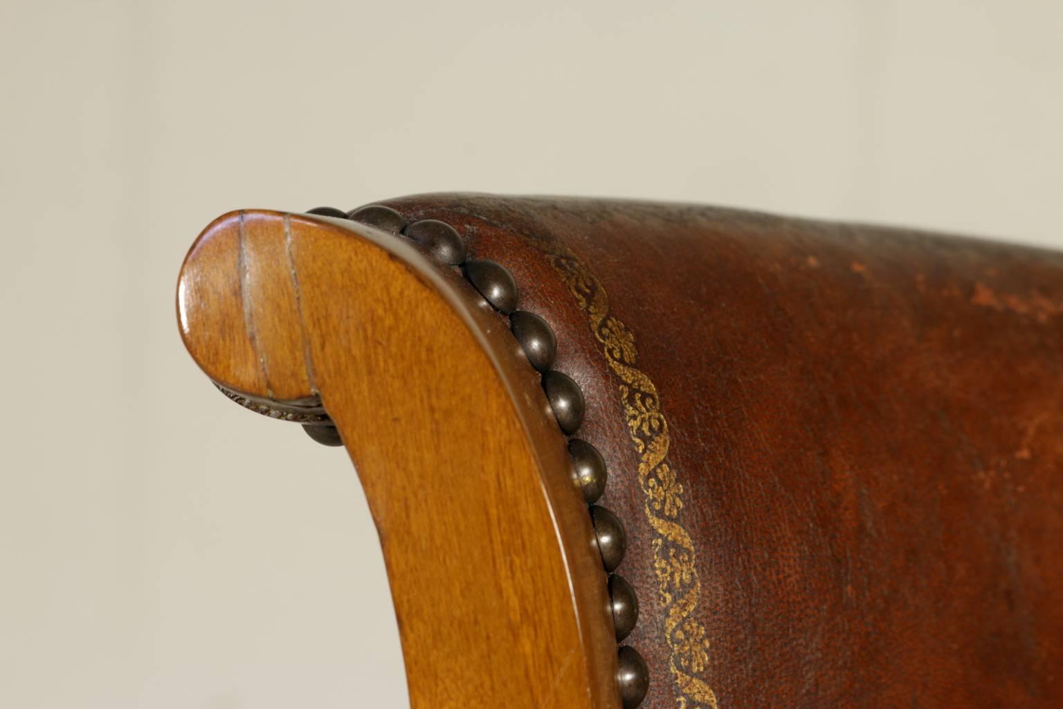Four Early 19th Century Empire Walnut and Cherry Music Chairs Tuscany, Italy In Good Condition In Milano, IT