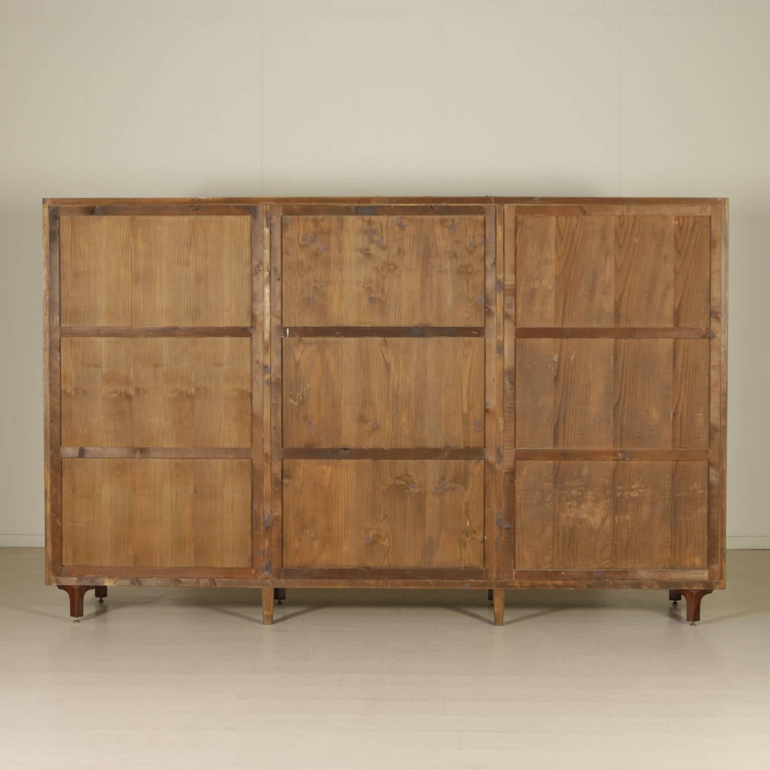 Wardrobe Rosewood Veneer Oak Veneered Interior Brass Vintage, Italy, 1960s 4