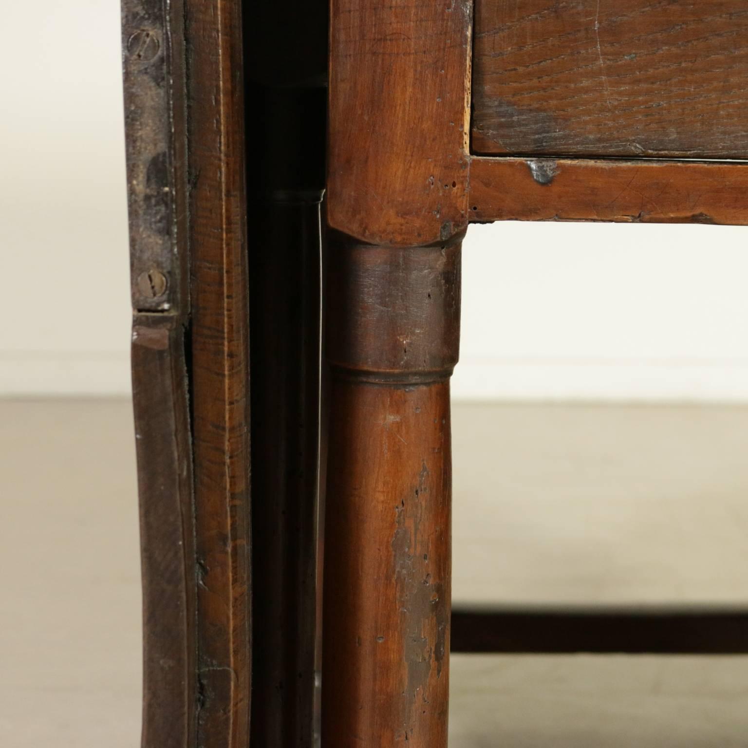 English Oak Drop Flap Table Manufactured in England, 19th Century 5