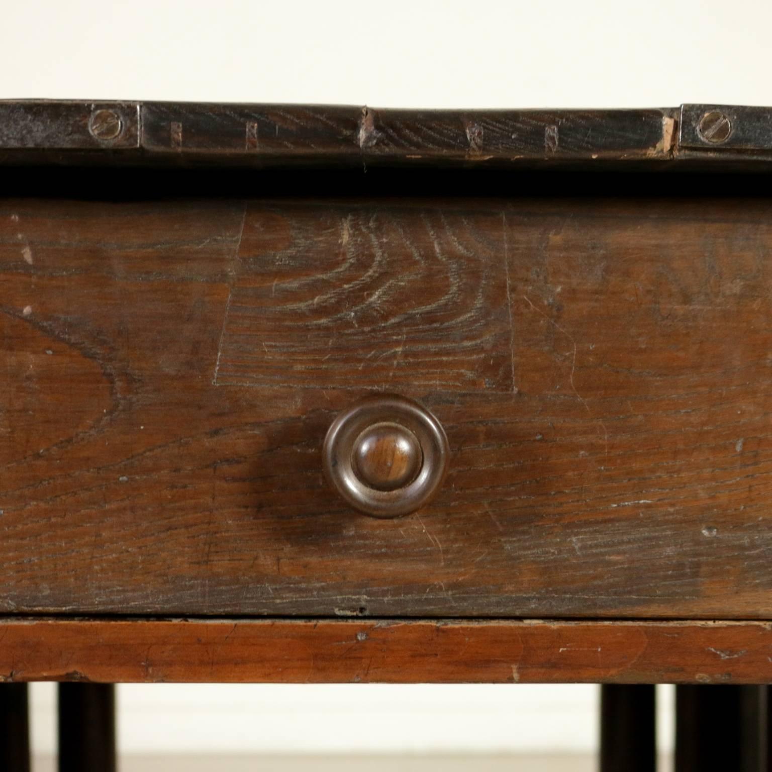 English Oak Drop Flap Table Manufactured in England, 19th Century 7