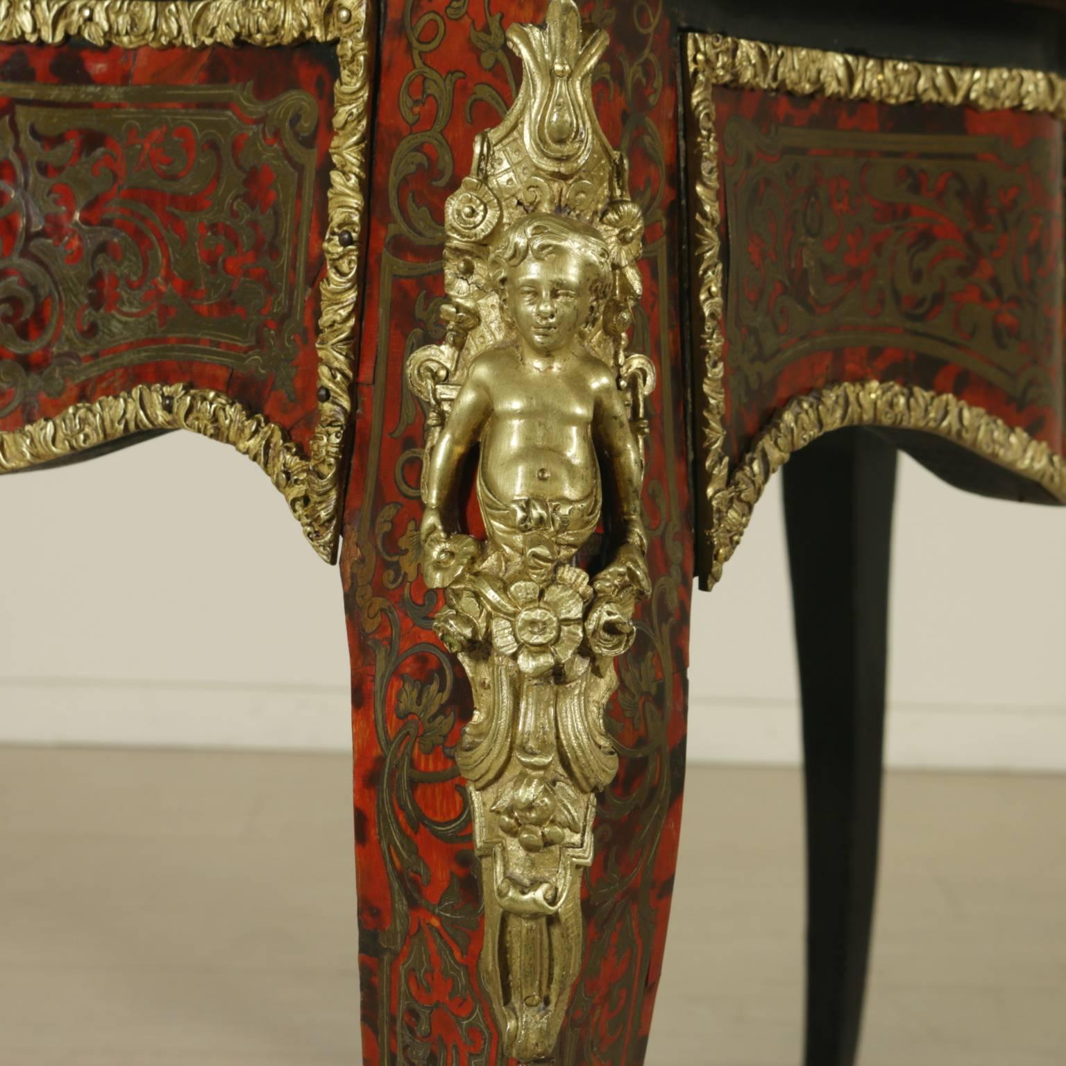Boulle Style Richly Inlaid Game Table France, Second Half of the 19th Century 1