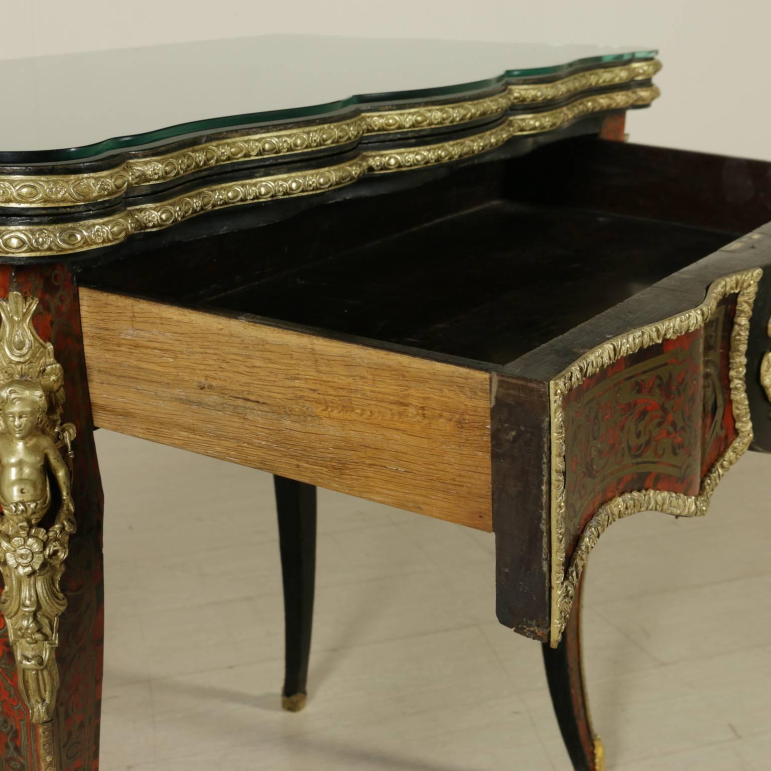 Boulle Style Richly Inlaid Game Table France, Second Half of the 19th Century 2