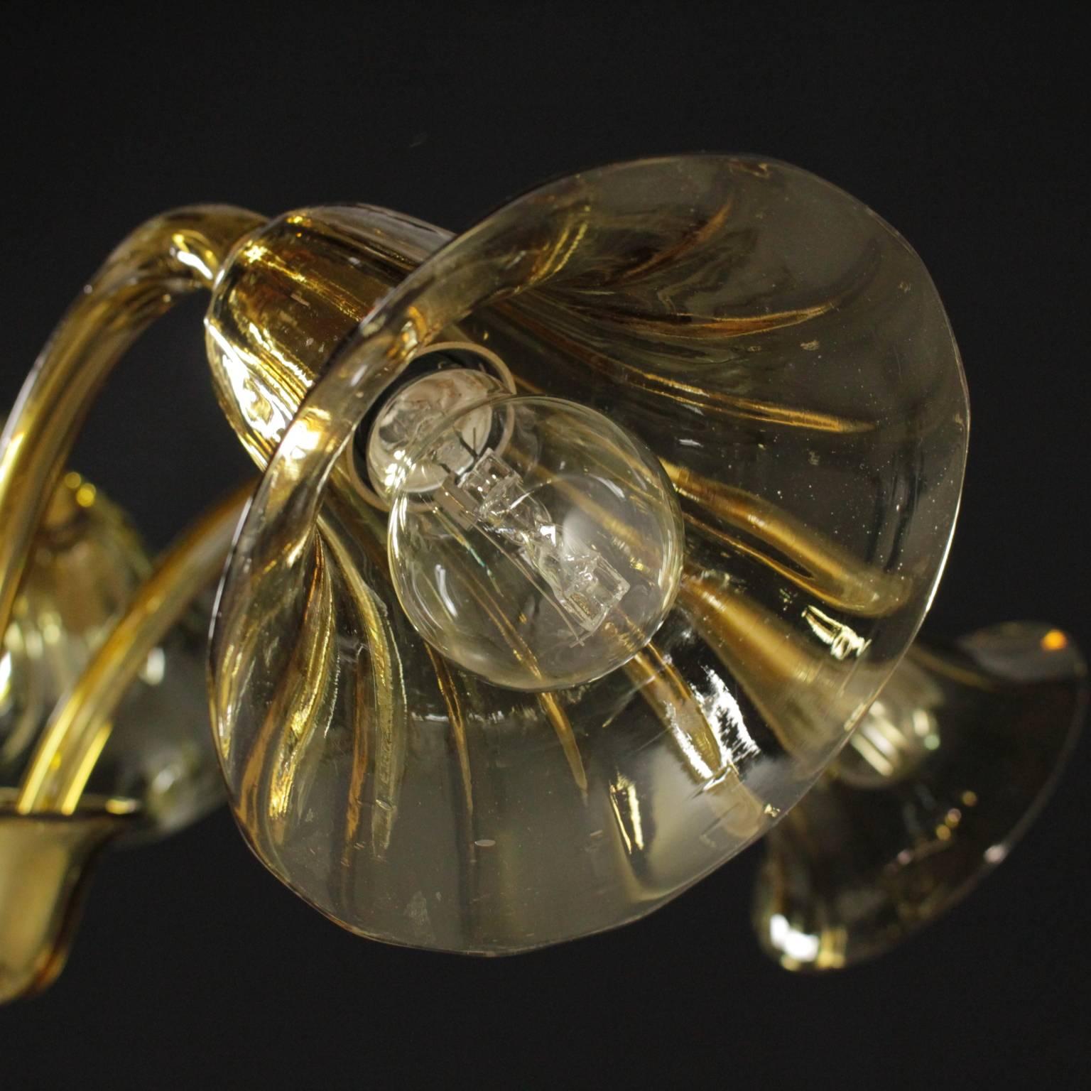 Blown Glass Hanging Lamp Vintage Manufactured in Italy, 1940s-1950s 1