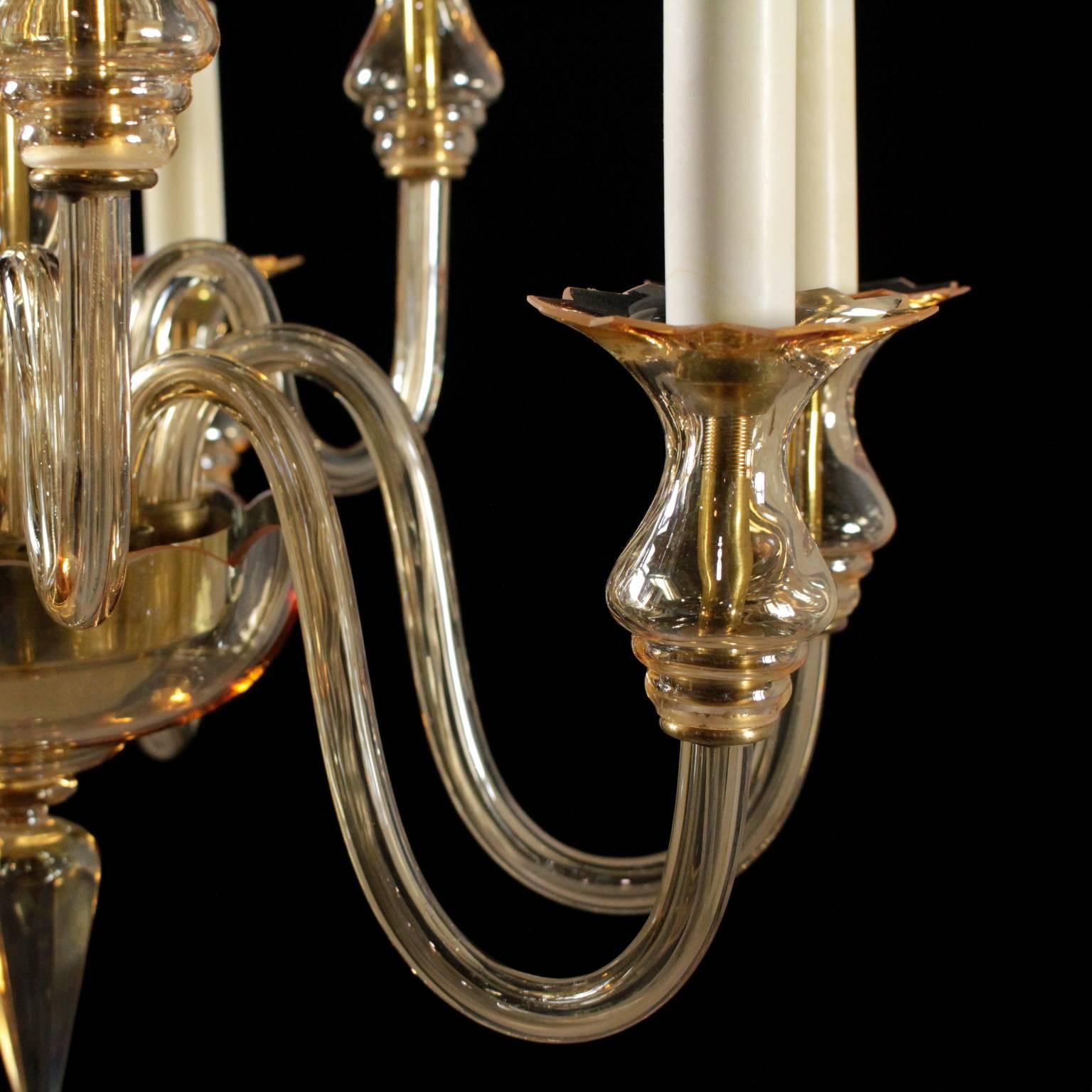 Italian Blown Glass Hanging Lamp Vintage Manufactured in Italy, 1940s-1950s