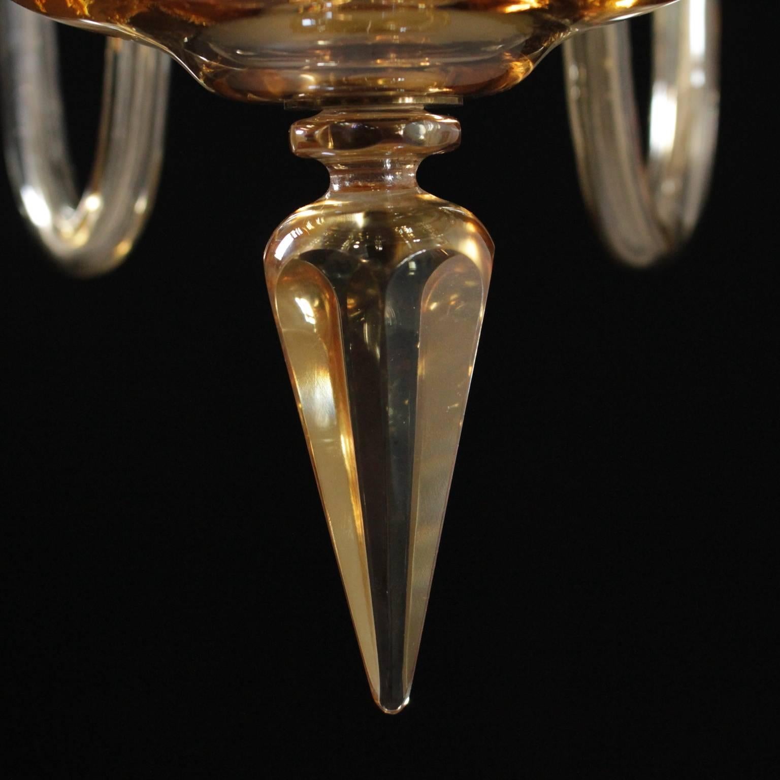 Blown Glass Hanging Lamp Vintage Manufactured in Italy, 1940s-1950s In Good Condition In Milano, IT