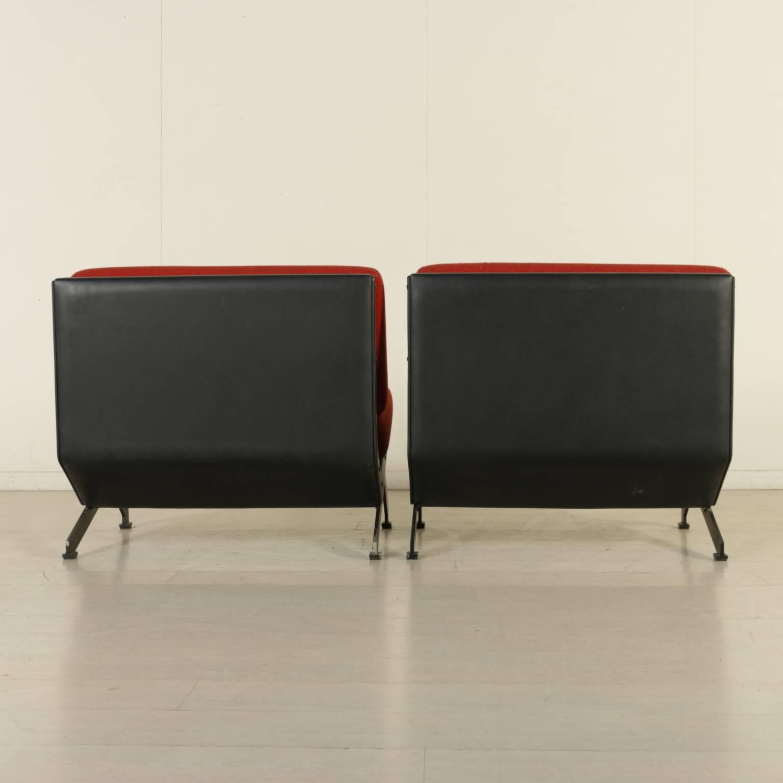 Two Armchairs by Moscatelli for Formanova Steel Leather, Italy, 1960s-1970s 4