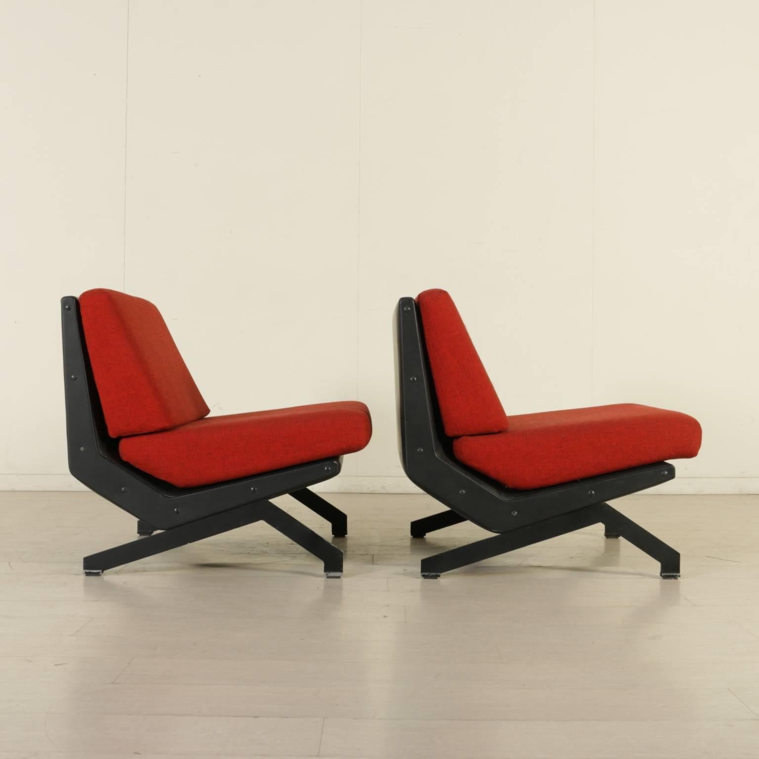 Two Armchairs by Moscatelli for Formanova Steel Leather, Italy, 1960s-1970s 2