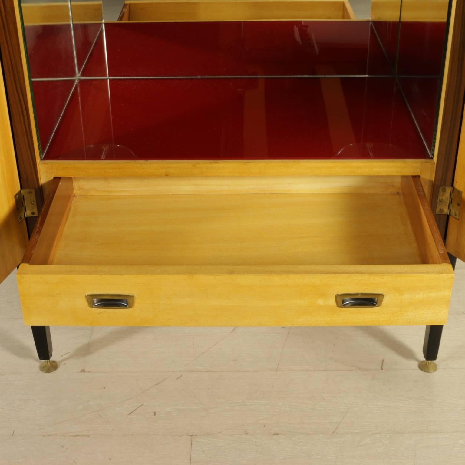 Living Room Cabinet Attributed to Luigi Scremin Maple and Mahogany Veneer, 1950s 1