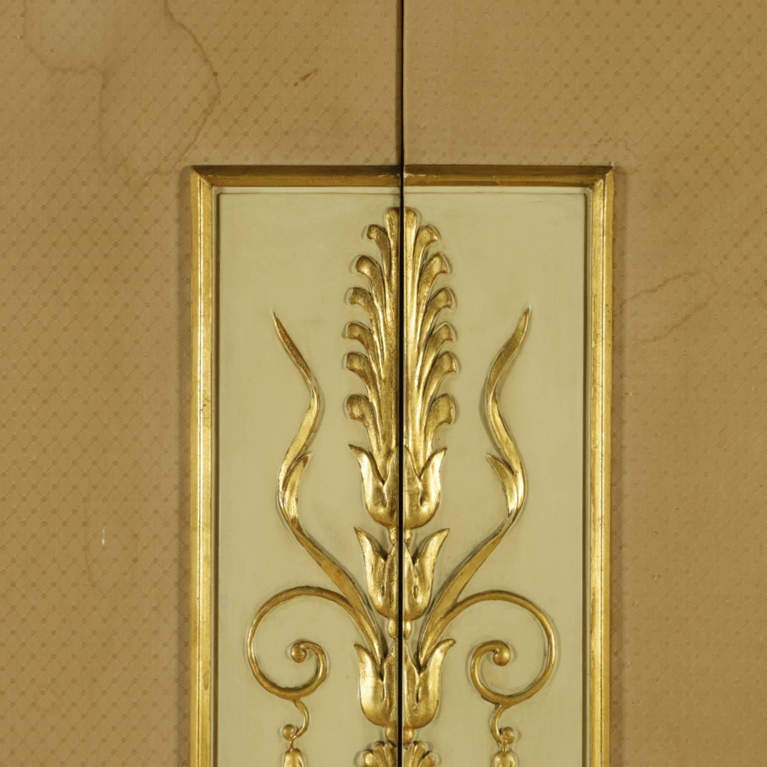 Cabinet Attributable to Osvaldo Borsani, Wood Brass, Italy, 1940s-1950s In Good Condition In Milano, IT