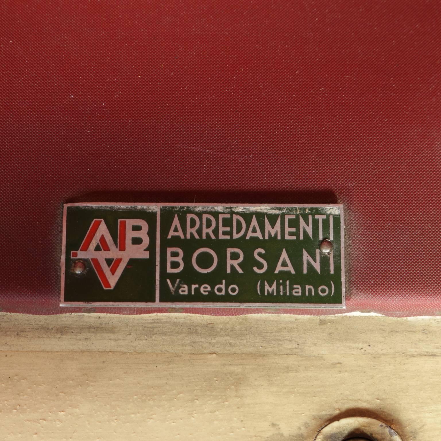 Cabinet Attributable to Osvaldo Borsani, Wood Brass, Italy, 1940s-1950s 2