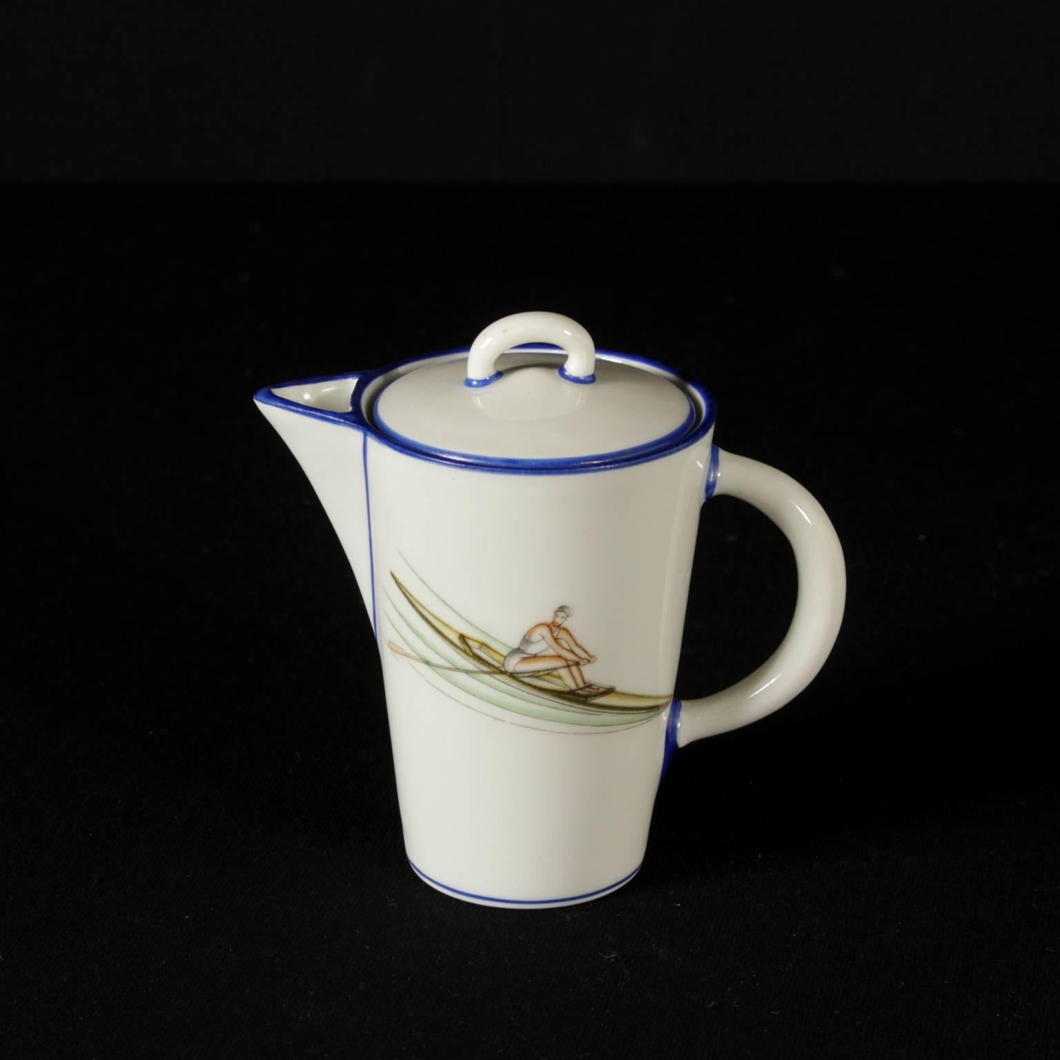 Coffee Service Porcelain by Gio Ponti for Richard Ginori, Italy, 1950s In Good Condition In Milano, IT