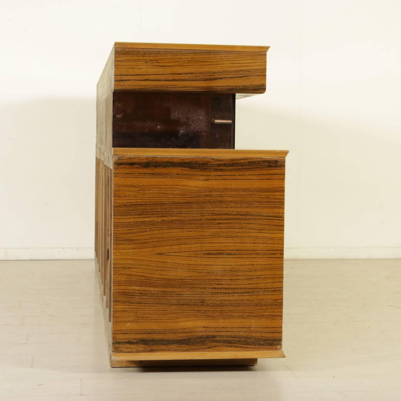 Cabinet Zebrano Veneer Wood Vintage Manufactured in Italy, 1940s 3