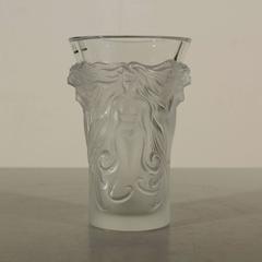 Crystal Vase by Lalique Relief Decoration Depicting Nymphs, Paris, 20th Century