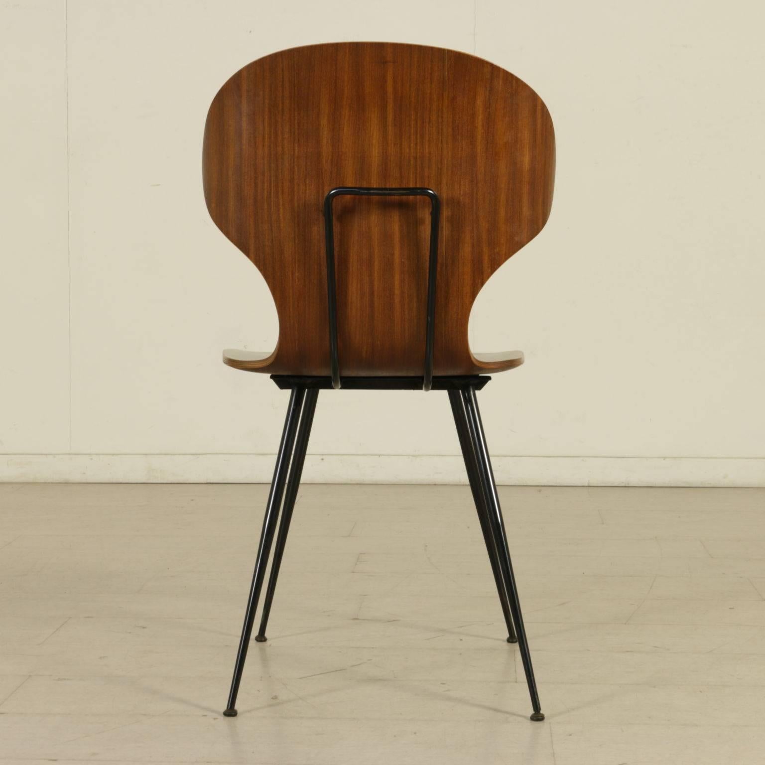 Group Four Chairs by Carlo Ratti for Industria Legni Curvati, Italy, 1950s 2