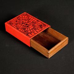 Cigarette Case by Piero Fornasetti Wood Screen Printed Metal Vintage Italy 1960s