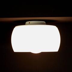 Lacquered Metal Opaline Glass Ceiling Lamp by Vico Magistretti for Artemide