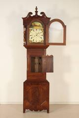 Pendulum Clock Feather Mahogany Glass R. Coultish Stanningley, England