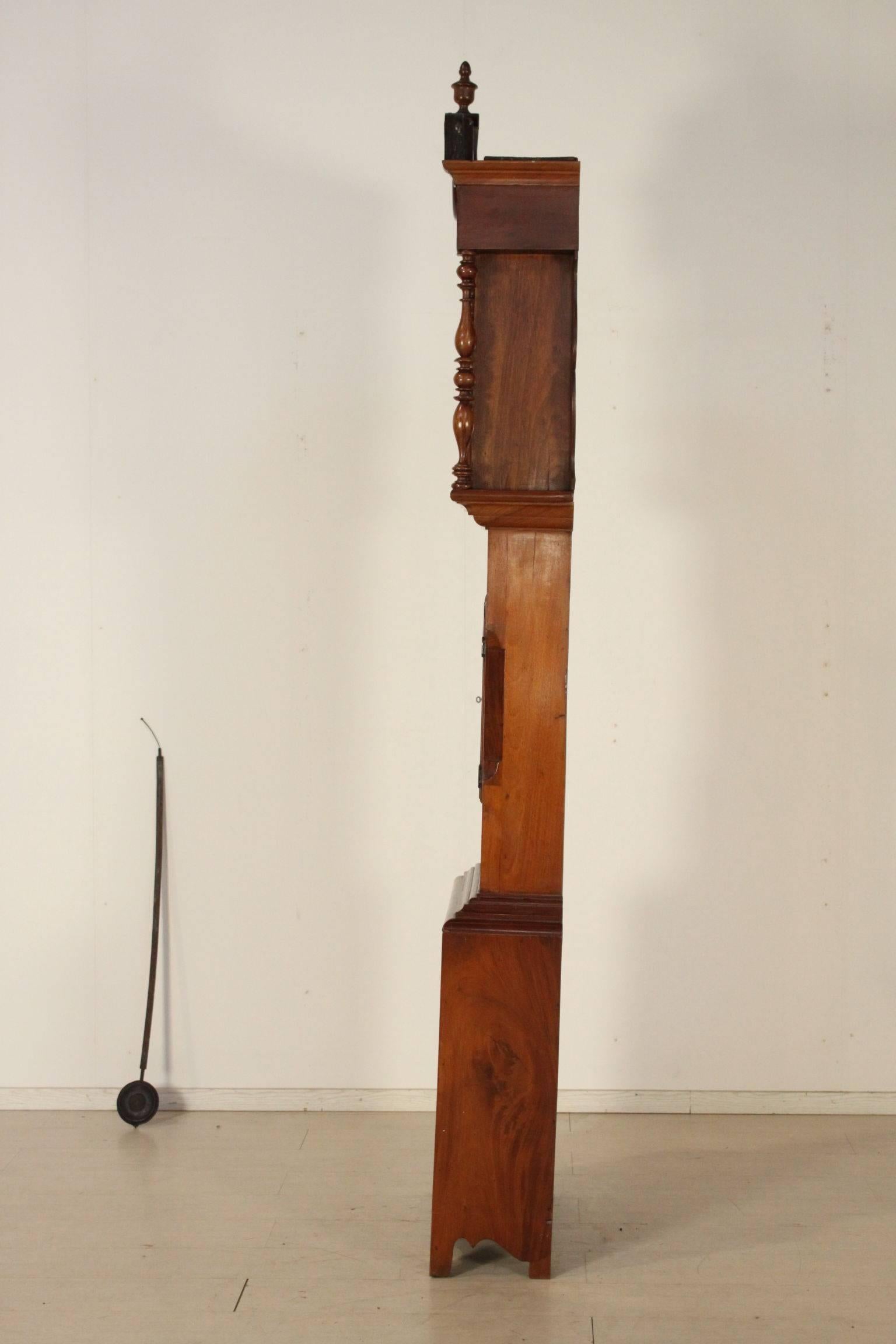 Pendulum Clock Feather Mahogany Glass R. Coultish Stanningley, England 4