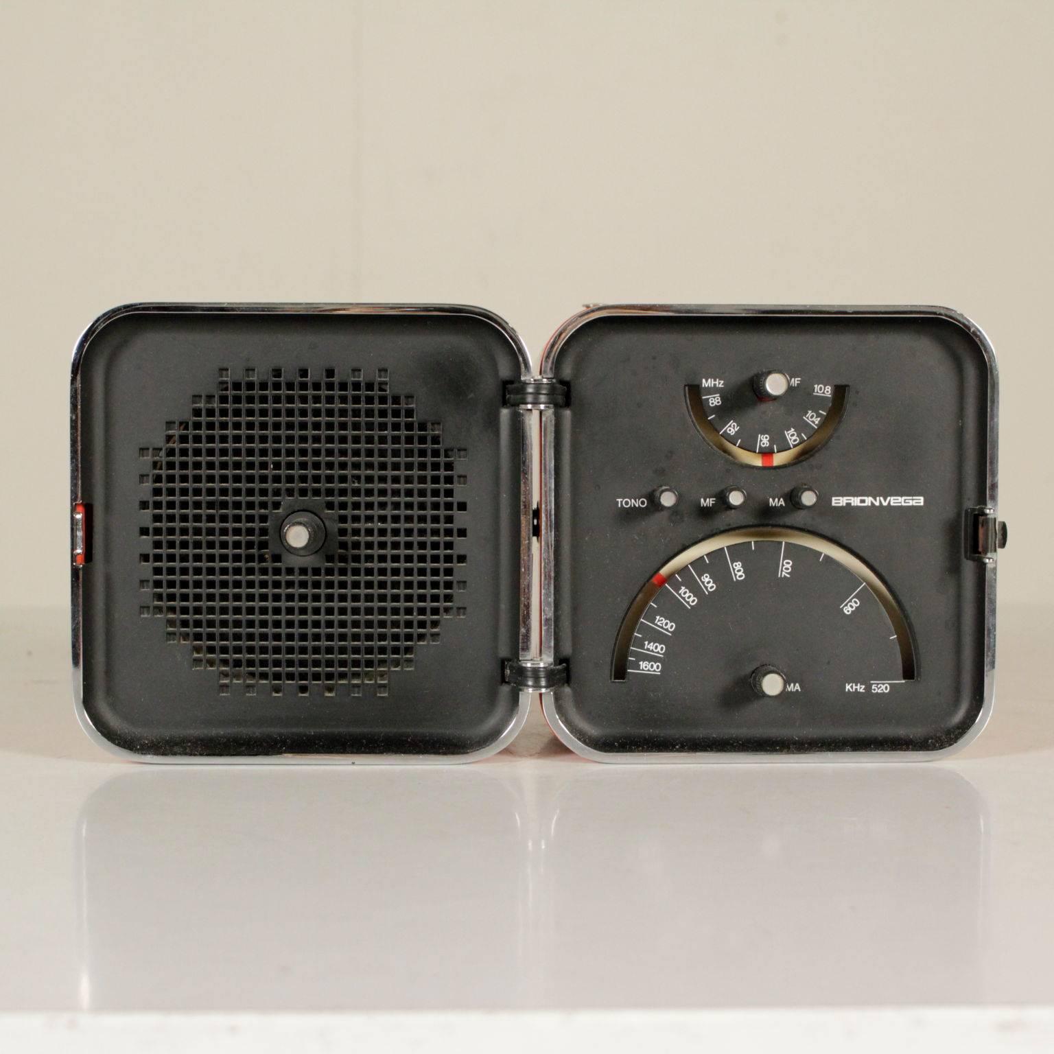 Mid-Century Modern Orange Cubo Brionvega Radio TS 502 Designer Zanuso & Sapper, Milano, 1964