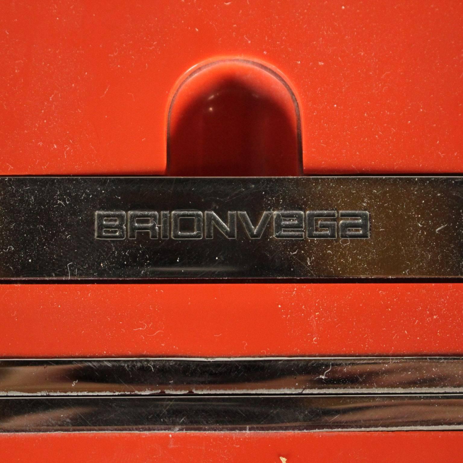 Mid-20th Century Orange Cubo Brionvega Radio TS 502 Designer Zanuso & Sapper, Milano, 1964