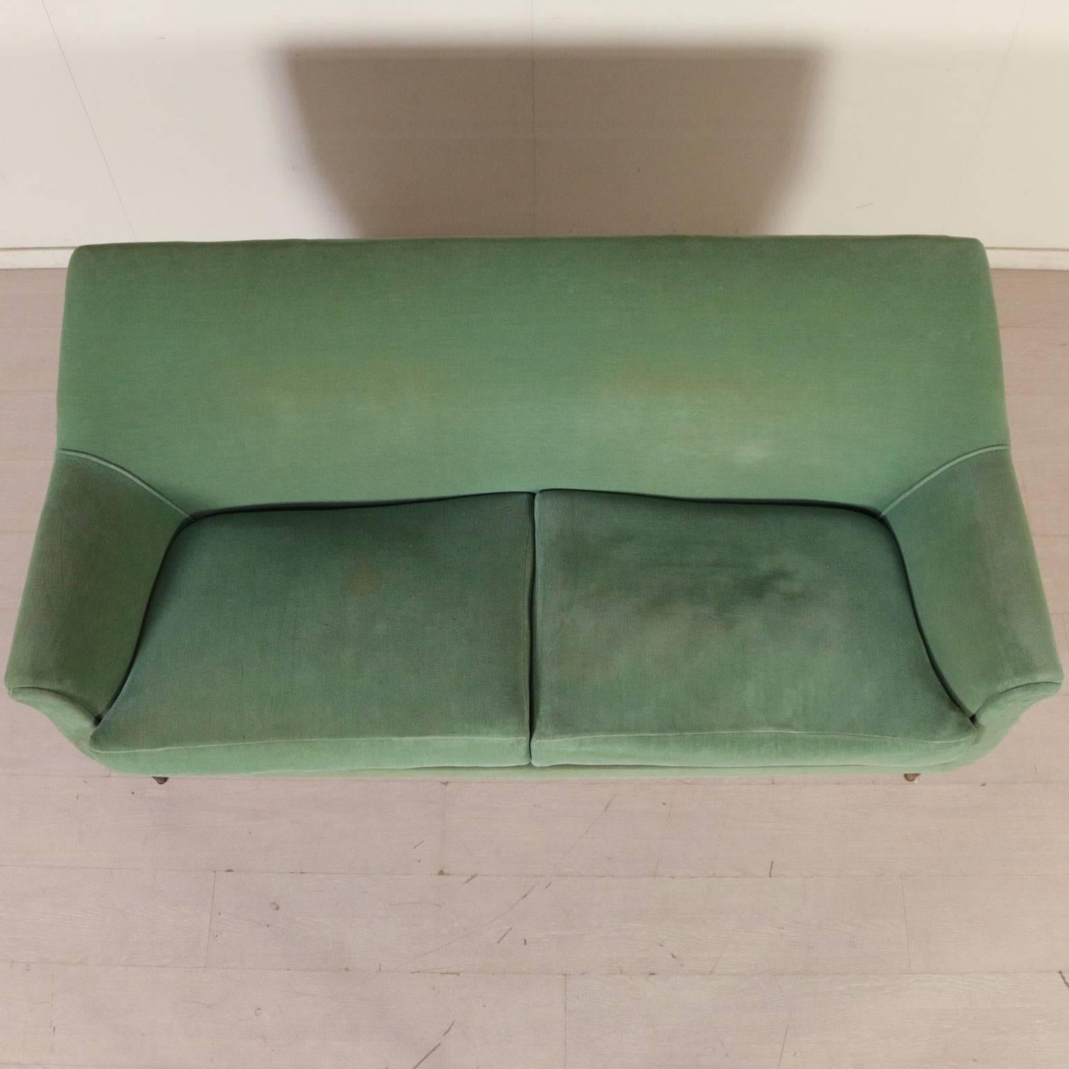 Sofa Spring Velvet Vintage Manufactured in Italy, 1950s-1960s In Good Condition In Milano, IT