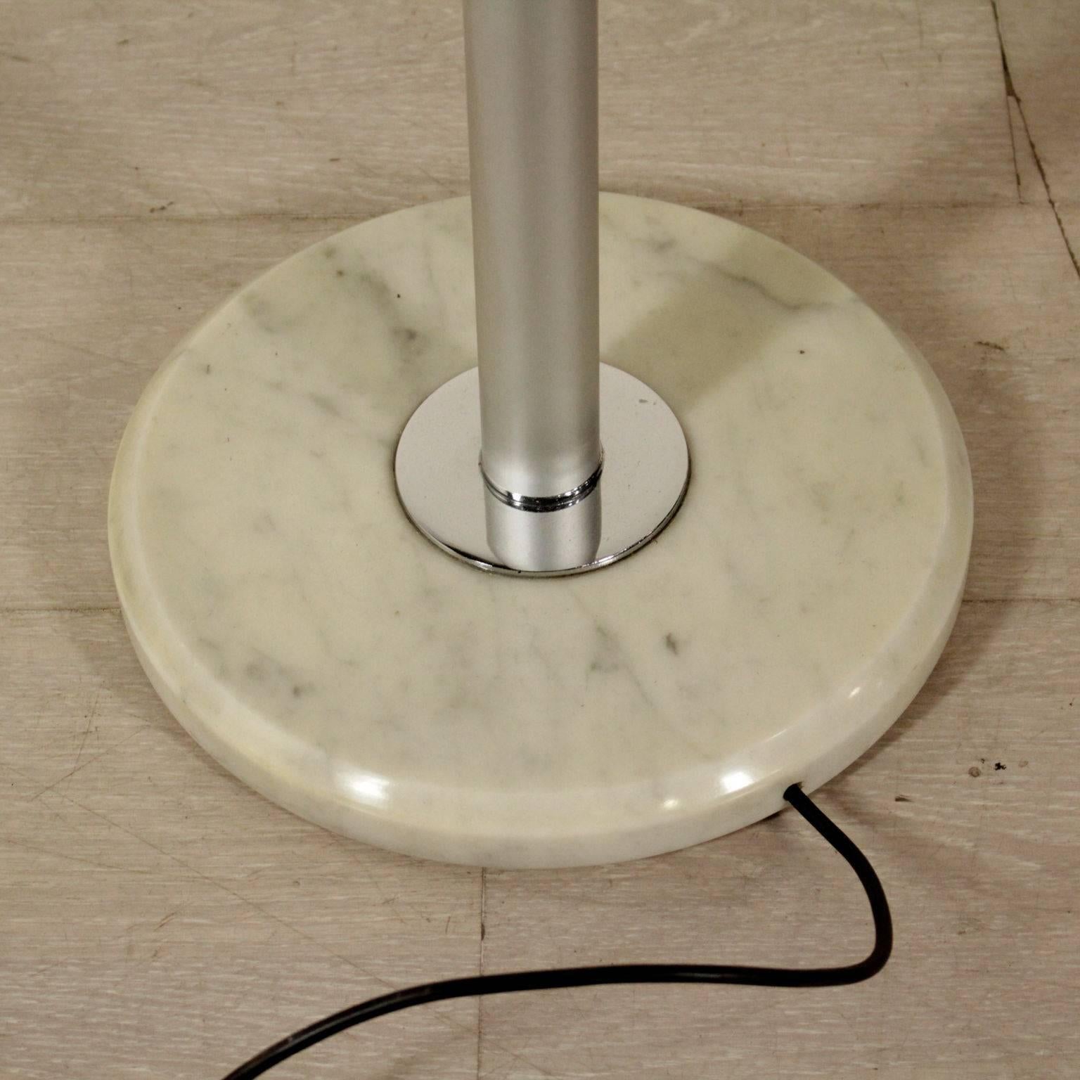 Mid-20th Century Floor Lamp Aluminium Metal Glass Vintage Manufactured in Italy, 1960s-1970s