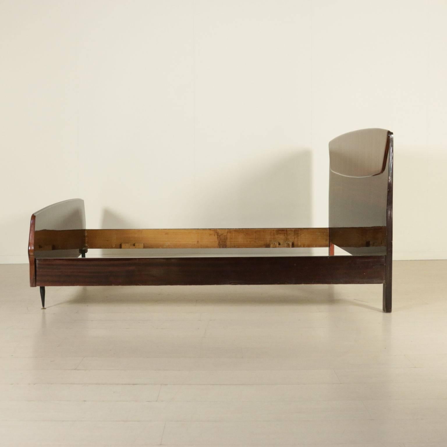 Double Bed Rosewood Veneer Vintage Manufactured in Italy, 1950s-1960s 2