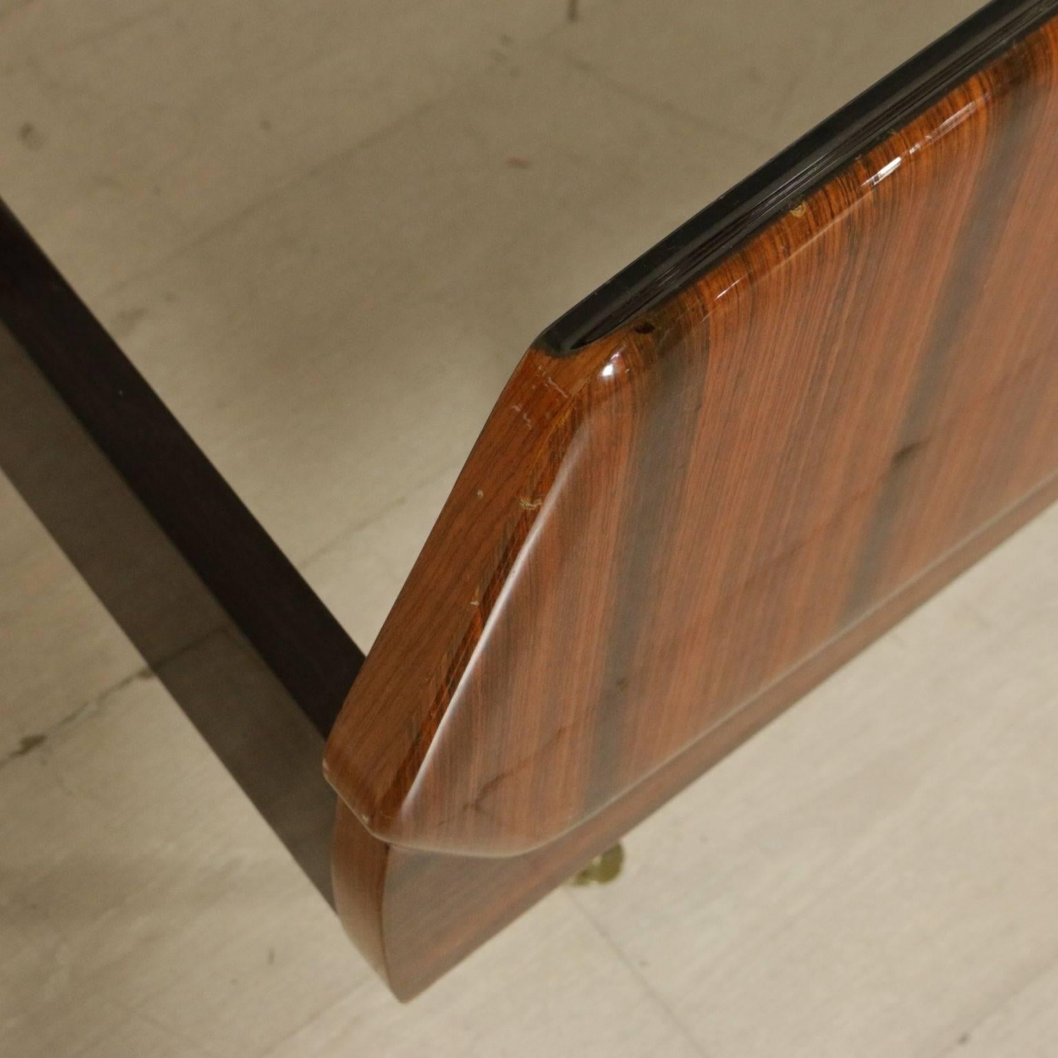 Double Bed Rosewood Veneer Vintage Manufactured in Italy, 1950s-1960s In Good Condition In Milano, IT