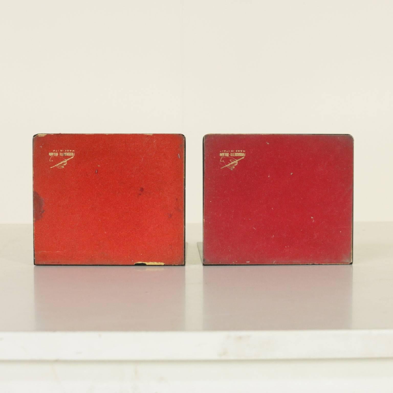 Mid-20th Century Pair of Bookends by Fornasetti Metal Vintage, Italy, 1960s