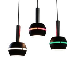 Group of Three Lamps Aluminium Plexiglass Vintage, Italy, 1960s