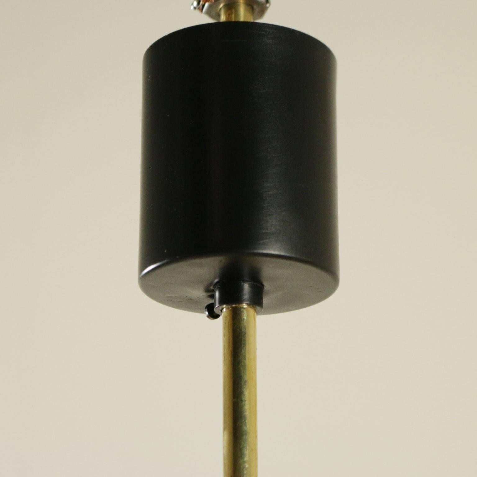 Ceiling Lamp Brass and Laquered Aluminium Vintage, Italy 1950s-1960s In Good Condition In Milano, IT