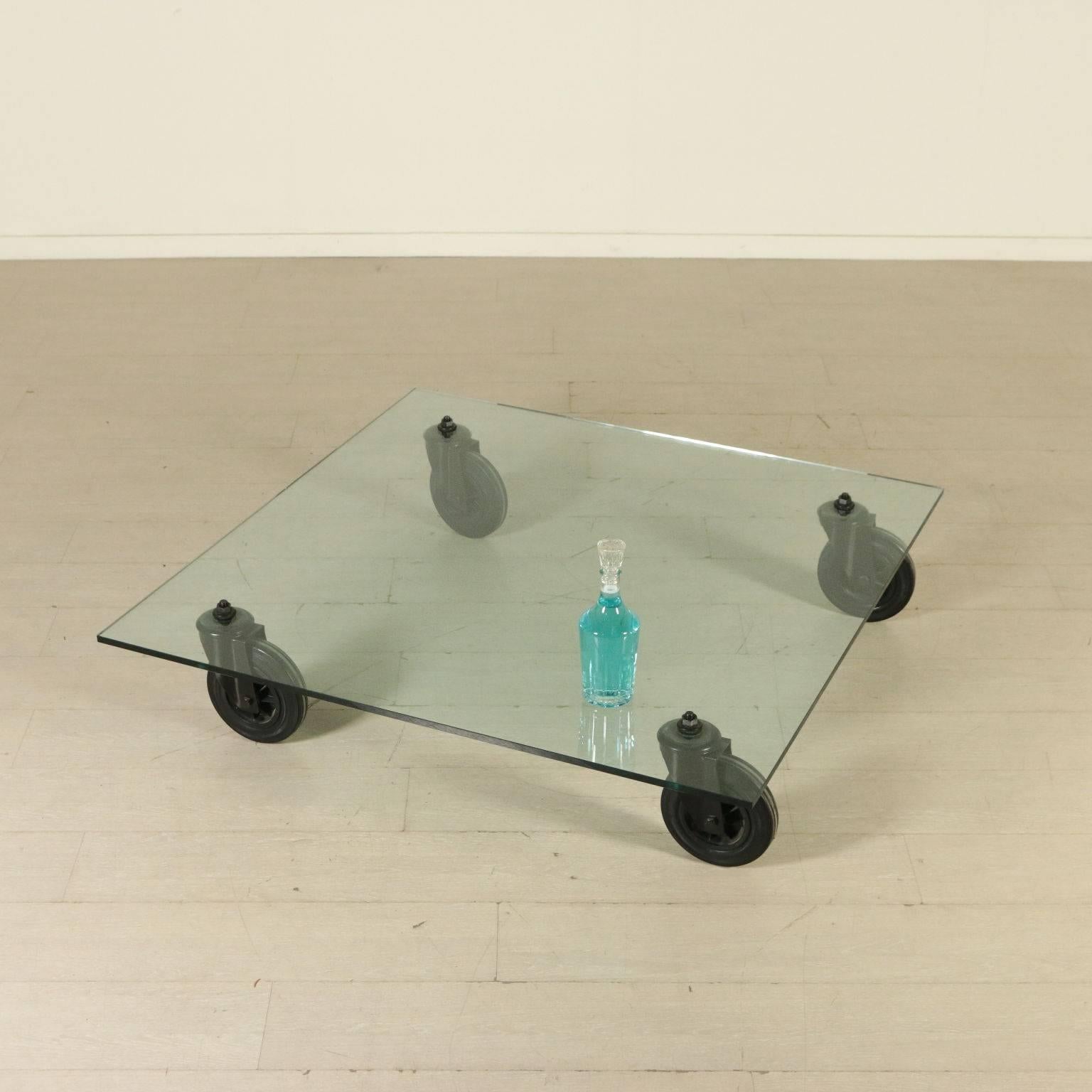 Mid-Century Modern Coffee Table by Gae Aulenti for Fontana Arte Glass Vintage, Italy, 1990s