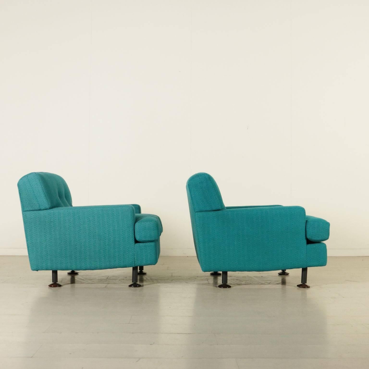 Pair of Armchairs by Marco Zanuso for Arflex Foam Latex Vintage, Italy, 1962 1